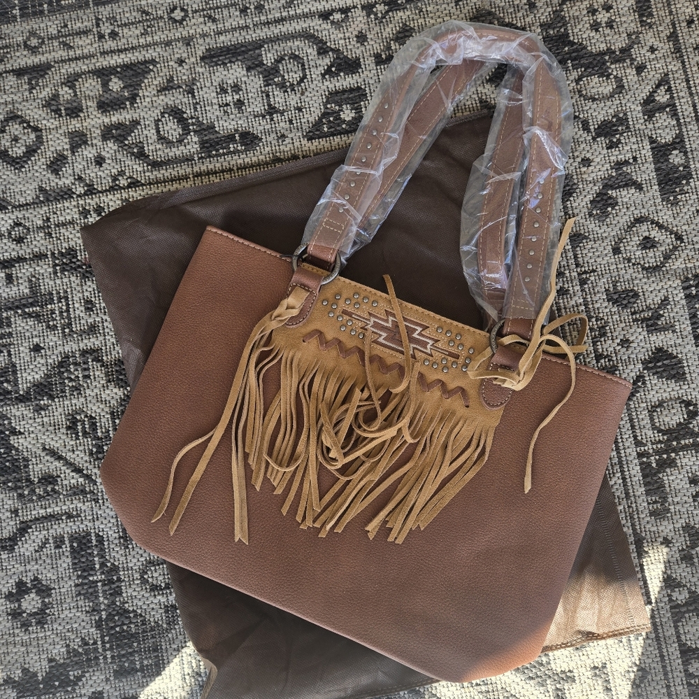 Montana West Brown Fringe Women's Bag